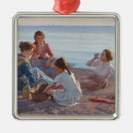 Picnic Snack on the Beach (Italiaanse zeevoelige s Metalen Ornament
