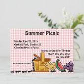 Picnic Theven, marching Ants Party Invitation Kaart (Staand voorkant)