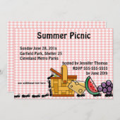Picnic Theven, marching Ants Party Invitation Kaart (Voorkant / Achterkant)