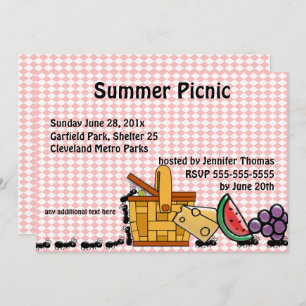 Picnic Theven, marching Ants Party Invitation Kaart