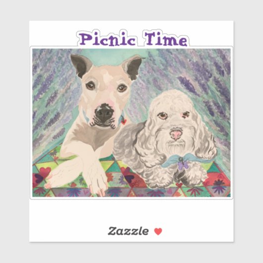 Picnic Time Dogs Sticker (Vel)