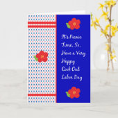 Picnic Time Kaart voor Dag van de Arbeid (Gele Bloem)