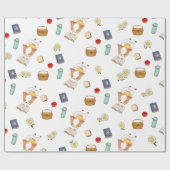 Picnic Time Mochi Reading a book white  Cadeaupapier (Vlak)