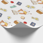 Picnic Time Mochi Reading a book white  Cadeaupapier (Hoek)