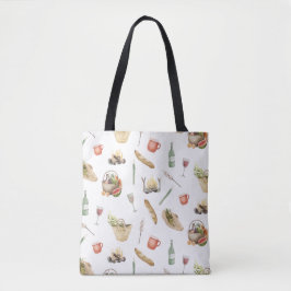 Picnic Time Sweet Geïllustreerde Canvas tas