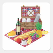 Picnic Time Vierkante Sticker (Voorkant)