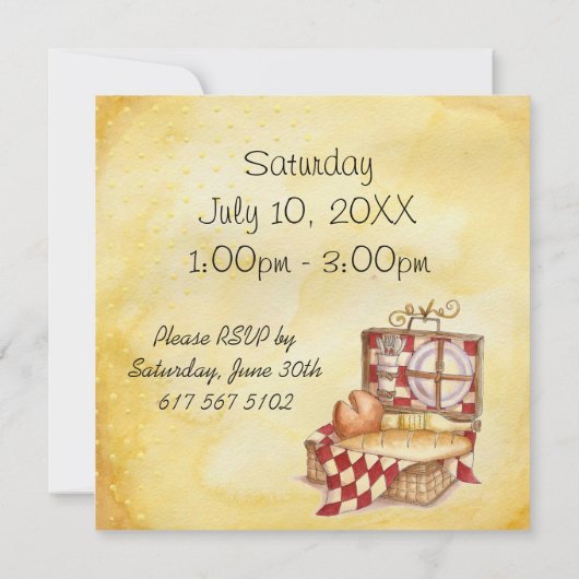 Picnic-uitnodiging Kaart (Achterkant)