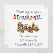 Picnic-uitnodiging Kaart (Voorkant / Achterkant)