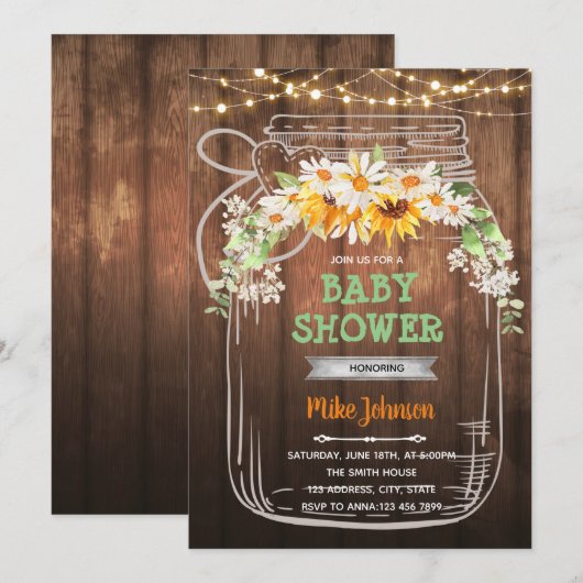 Picnic vrijgezellenfeest mason jar verjaardagsuitn kaart (Voorkant / Achterkant)