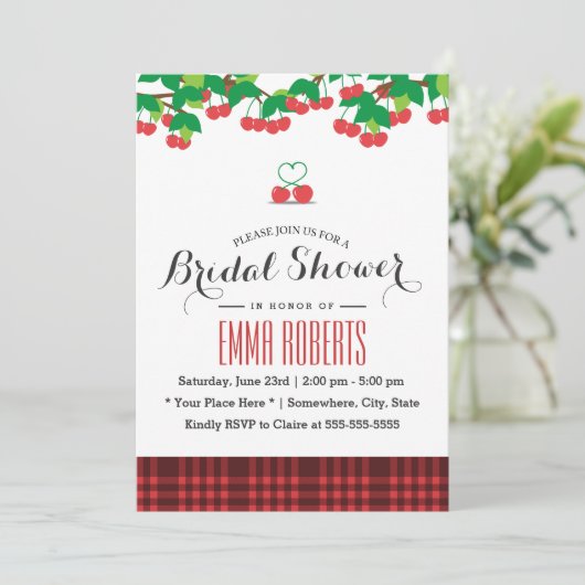 Picnic-Vrijgezellenfeest van zoete kersen Kaart (Staand voorkant)