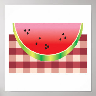 picnic watermeloen vectorafbeelding poster
