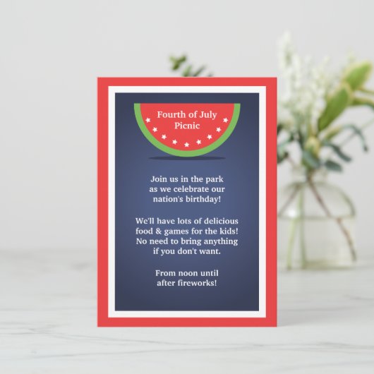 Picnic Watermelon 4 juli 2010 Kaart (Staand voorkant)