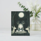 Picnic With Deer Briefkaart (Staand voorkant)