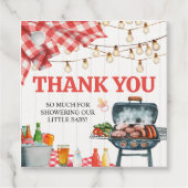 Picnick Gingham Baby-Q Favor Geschenklabels Bedankjes Labels (Voorkant)