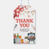 Picnick Gingham Baby-Q Favor Geschenklabels Cadeaulabel (Voorkant)