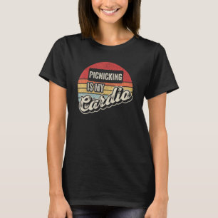 Picnicking is mijn cardio Retro Picnic T-shirt