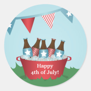 Picnisch, 4 juli, partijkiezers ronde sticker
