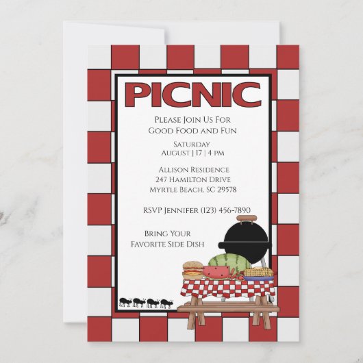 Picnische uitnodigingen (Voorkant)