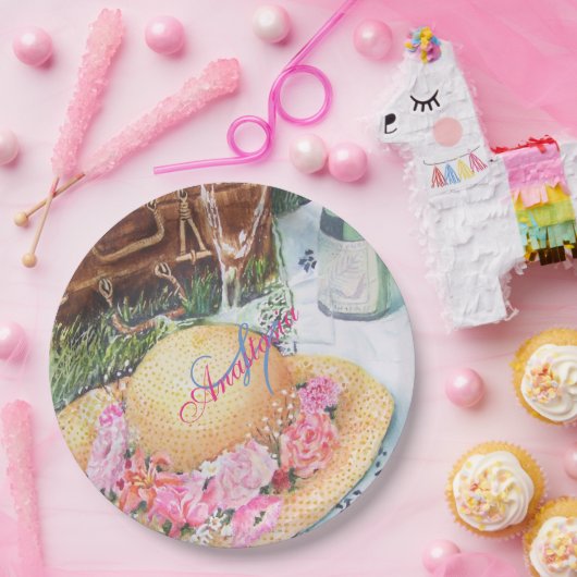 PICNISCHE VOORSTELLEN MONOGRAM PARTIJ PAPIEREN BORDJE (Feest)