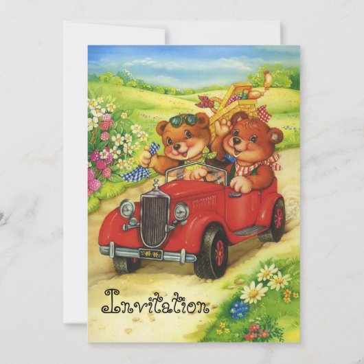 Picnytijd voor Teddy Bears! Kaart (Voorkant)
