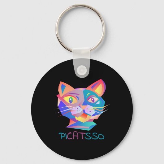 Pico Art Funny Abstract Cat Sleutelhanger (Voorkant)