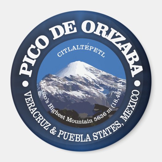 Pico de Orizaba (Citaltepetl) Magneet (Voorkant)