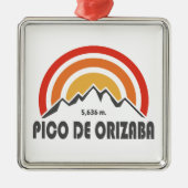 Pico de Orizaba Mexico Metalen Ornament (Voorkant)