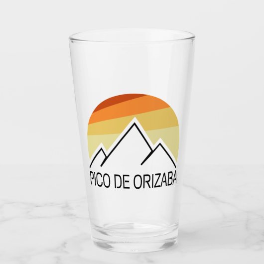Pico de Orizaba Mexico Retro Glas (Voorkant)