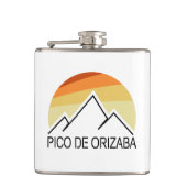 Pico de Orizaba Mexico Retro Heupfles (Voorkant)