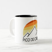 Pico de Orizaba Mexico Retro Tweekleurige Koffiemok (Voorkant links)