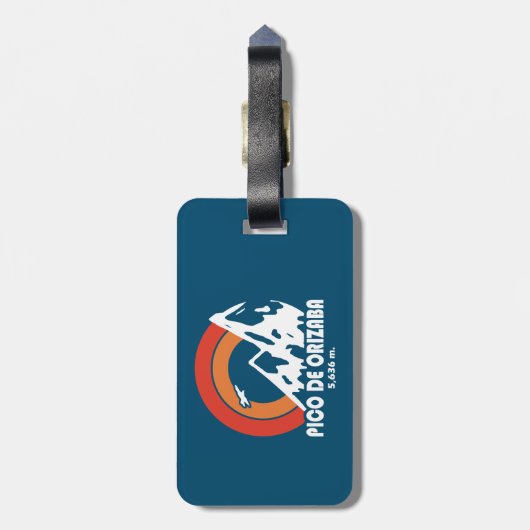 Pico de Orizaba Mexico Sun Eagle Bagagelabel (Achterkant verticaal)