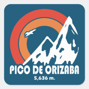 Pico de Orizaba Mexico Sun Eagle Vierkante Sticker