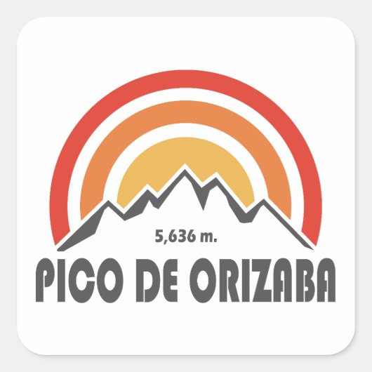 Pico de Orizaba Mexico Vierkante Sticker (Voorkant)