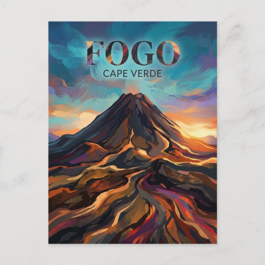 Pico do Fogo Kaapverdië Briefkaart (Voorkant)