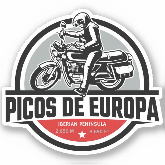 Picos de Europa Spaanse Cantabrische Bergen Motor Sticker (Voorkant)