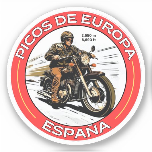 Picos de Europa Spaanse Cantabrische Bergen Motor Sticker (Voorkant)