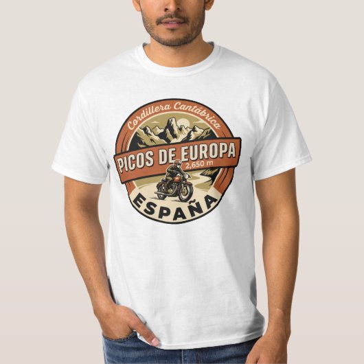 Picos de Europa Spanje Motorfiets T-shirt (Voorkant)