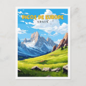 Picos de Europe Spanje vintage reisillustratie Briefkaart (Voorkant)
