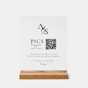 Pics gebeuren! Foto, QR-code, bruiloft Acryl Bord