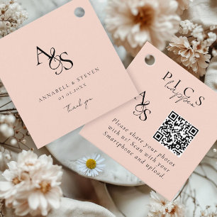 Pics gebeuren! Foto, QR-code, bruiloft Bedankjes Labels