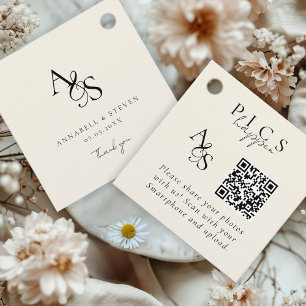 Pics gebeuren! Foto, QR-code, bruiloft Bedankjes Labels