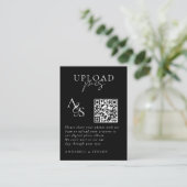 Pics gebeuren! Foto, QR-code, bruiloft Informatiekaartje (Staand voorkant)
