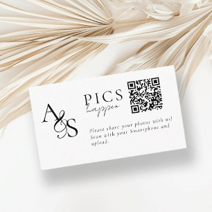 Pics gebeuren! Foto, QR-code, bruiloft Informatiekaartje