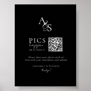 Pics gebeuren! Foto, QR-code, bruiloft Poster