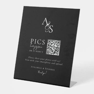 Pics gebeuren! Foto, QR-code, bruiloft voetstuk te Reclamebord Met Voetstuk