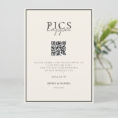 PICS GEBEUREN! QR Code Beige Trouwgalerij (Staand voorkant)