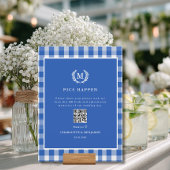 PICS GEBEUREN! QR Code Blue Gingham Wedding Galler
