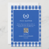 PICS GEBEUREN! QR Code Blue Gingham Wedding Galler (Voorkant)