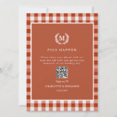 PICS GEBEUREN! QR Code Bruin Gingham Wedding Galle (Voorkant)