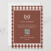 PICS GEBEUREN! QR Code Bruin Gingham Wedding Galle (Voorkant)